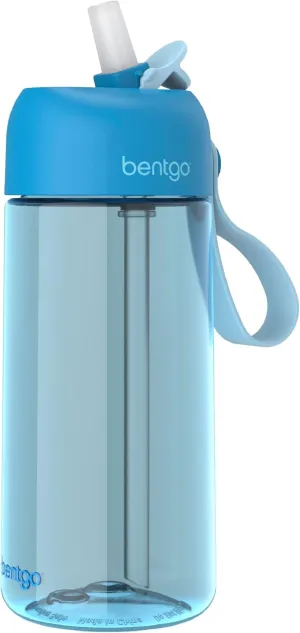Bentgo Kids Water Bottle - Leak-Proof, Durable Tritan, BPA-Free 15 oz. Cup for Kids/Toddlers Ages 3  - Safe Sip Spout, Carrying Handle, & Dishwasher Safe for School, Sports, Daycare & Camp (Blue)