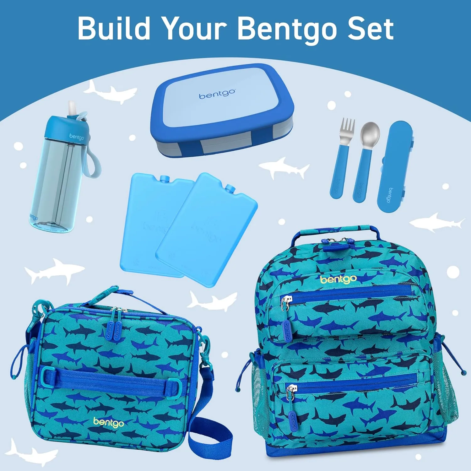 Bentgo Kids Water Bottle - Leak-Proof, Durable Tritan, BPA-Free 15 oz. Cup for Kids/Toddlers Ages 3  - Safe Sip Spout, Carrying Handle, & Dishwasher Safe for School, Sports, Daycare & Camp (Blue)
