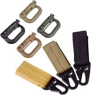 BESPORTBLE 7pcs Nylon Ribbon Hanging Buckle Set Hiking Belt Hooks Belt Accessories Climbing Stick Straps for