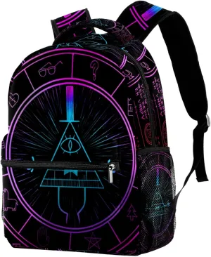 Bill Cipher Wheel Zodiac School Backpack for Girls Boys, Lightweight Bookbag Backpack Purse for Women