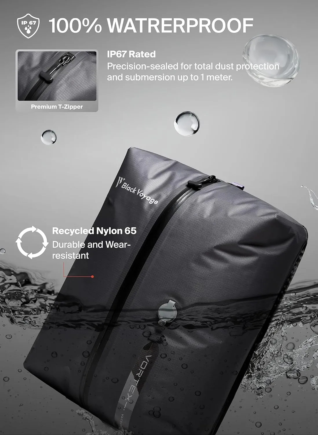 Black Voyage Travel Pack Vacuum Kit Reusable Air Seal Compression Bags with Wireless Vacuum Pump Suitcases Backpack Space Saver Airline Travel Airback Vacpack (2-Pack, Medium (Vacuum Pump Included)