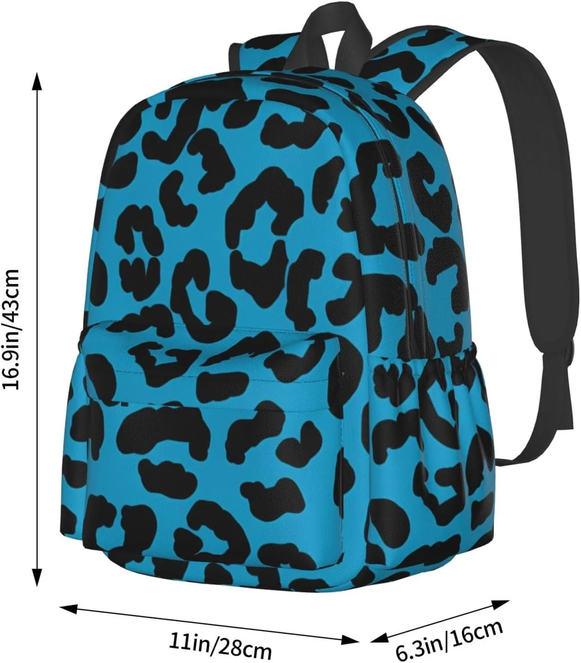 Blue and black cheetah aesthetic Backpacks 15 Inch Laptop Backpack Multipurpose Double Shoulder Bag for Men Women Gifts