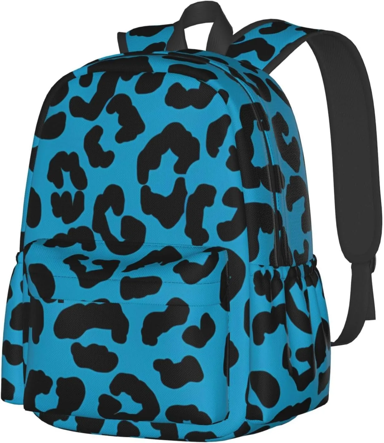 Blue and black cheetah aesthetic Backpacks 15 Inch Laptop Backpack Multipurpose Double Shoulder Bag for Men Women Gifts