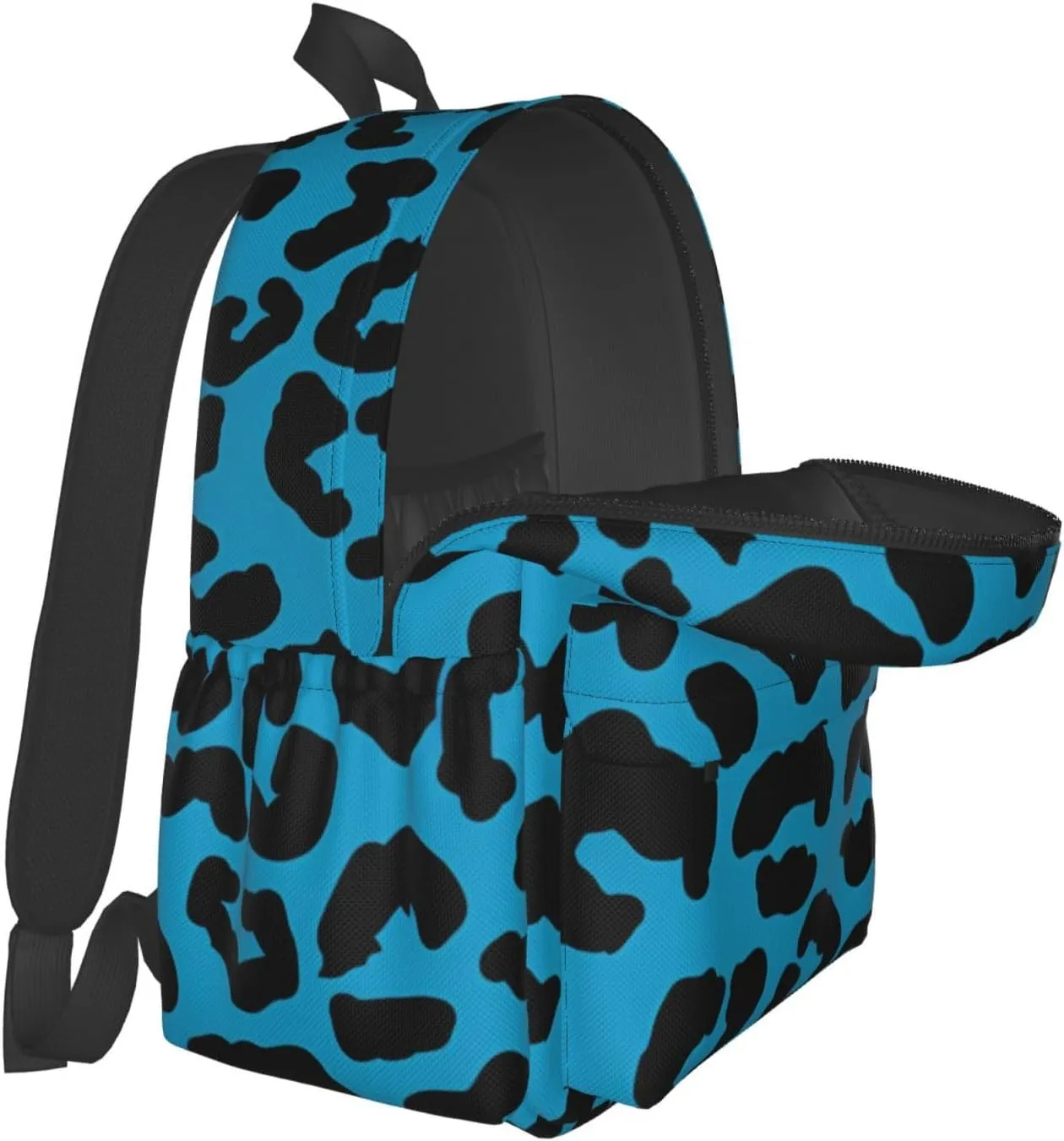 Blue and black cheetah aesthetic Backpacks 15 Inch Laptop Backpack Multipurpose Double Shoulder Bag for Men Women Gifts