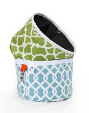 Blue - Travel Print Enormous discount Water Squishy Bowl Weekly deal Pet French Lattice