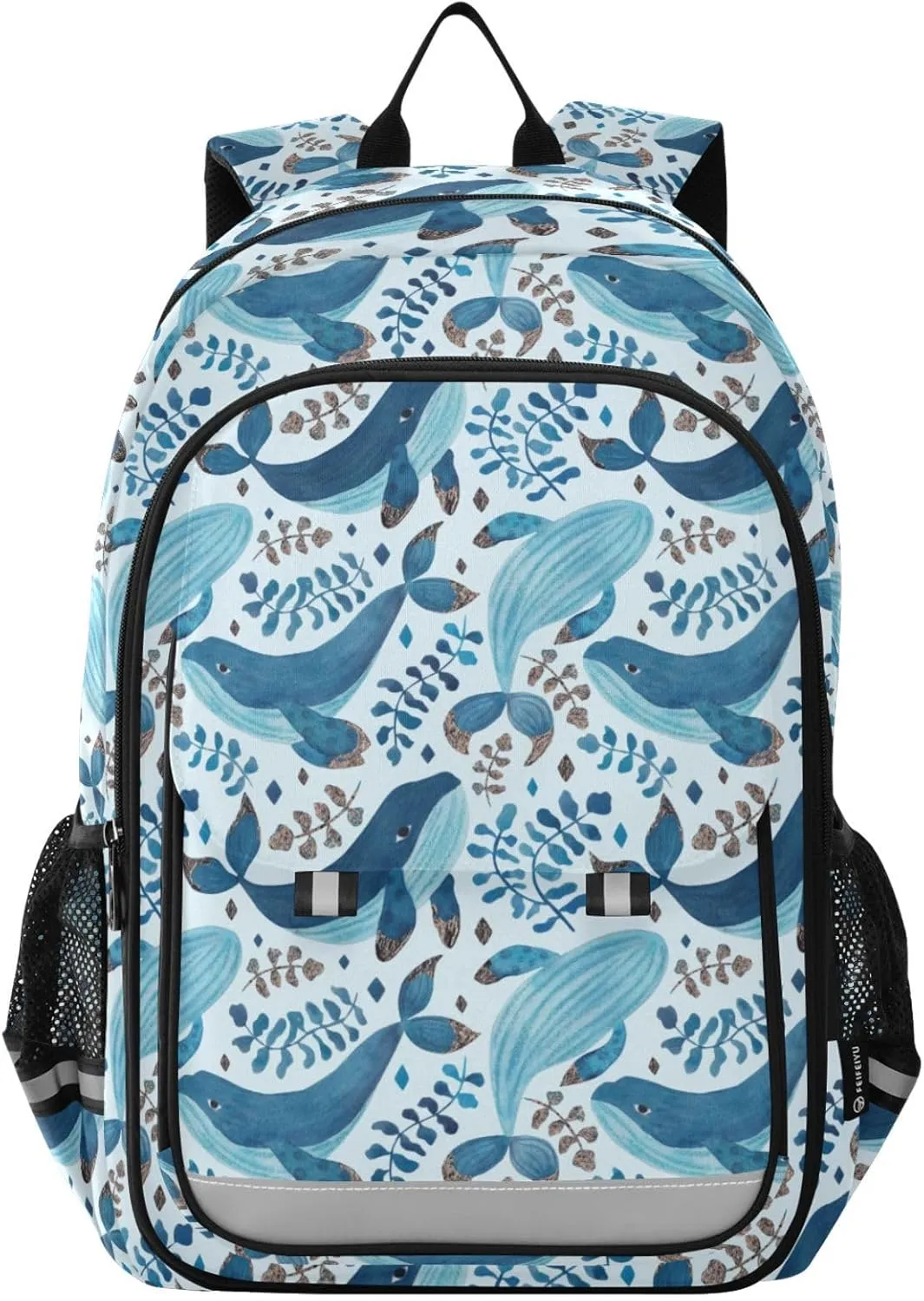 Blue Whales Algae Kids Laptop Backpack 17 inch School Bookbag Back Pack Business Computer Bag Casual Daypack