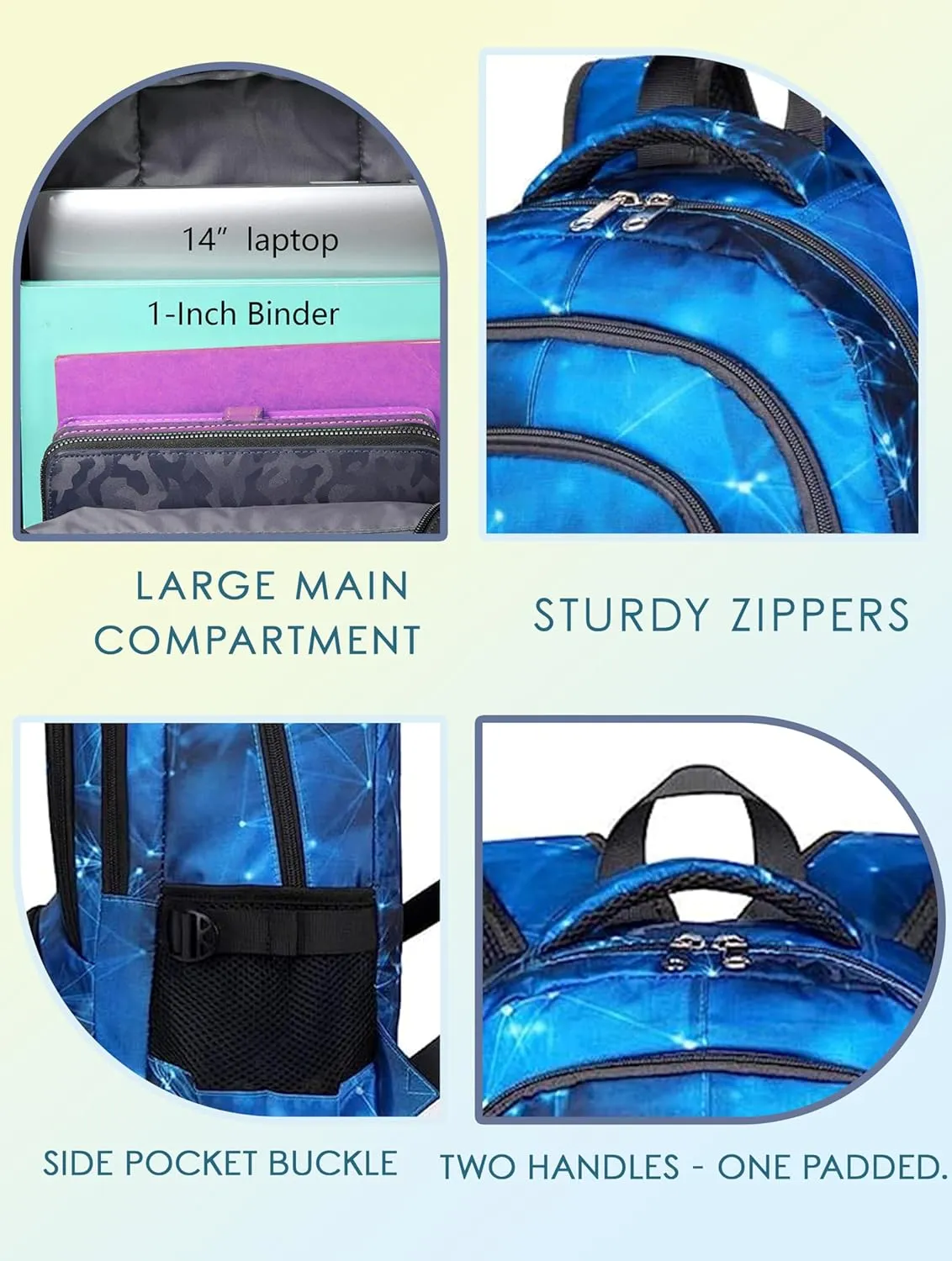 BLUEFAIRY Kids Backpack for Boys School Bookbags for Elementary Primary Middle Bulk Book Bags for Teens Childs Mochilas para Niños Aged 8-10 Years Star Blue 2 Pack