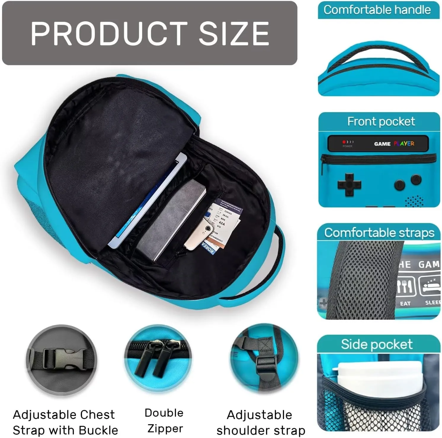 Boys Backpack, Gamer Backpacks For Kids Children Teens, Video Game Bookbag, Large Travel Laptop Backpacks