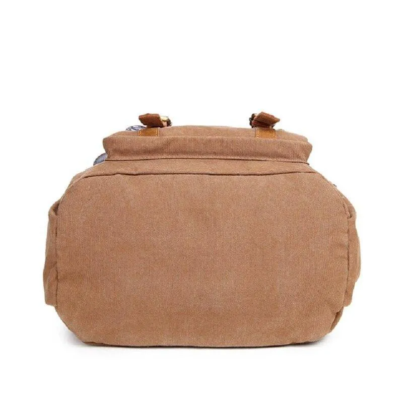 Canvas Leather Multi-functional Travel Backpack 20 to 35 Litre