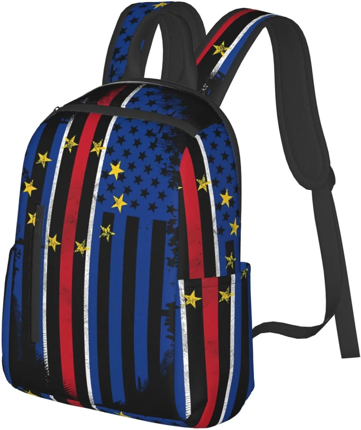 Cape Verdean American Flag Cabo Verde Casual Backpacks Laptop Backpack Outdoor Travel Rucksack Sport Carry-On Daypack Lightweight Bag with Multi-Pockets