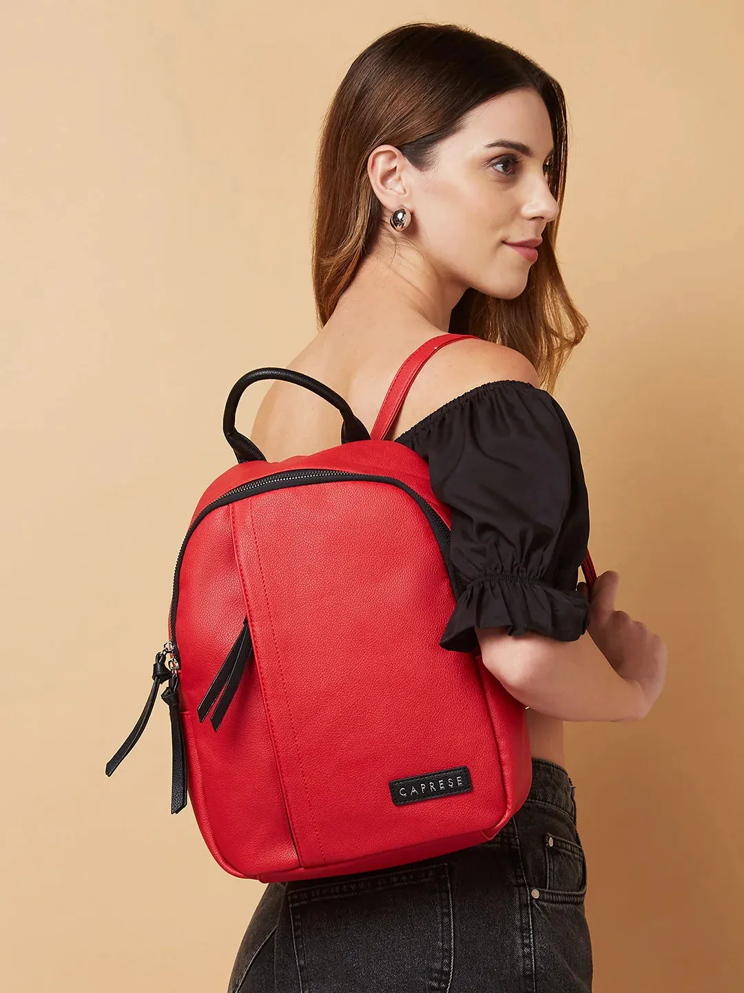 Caprese Tia Medium Red Backpack