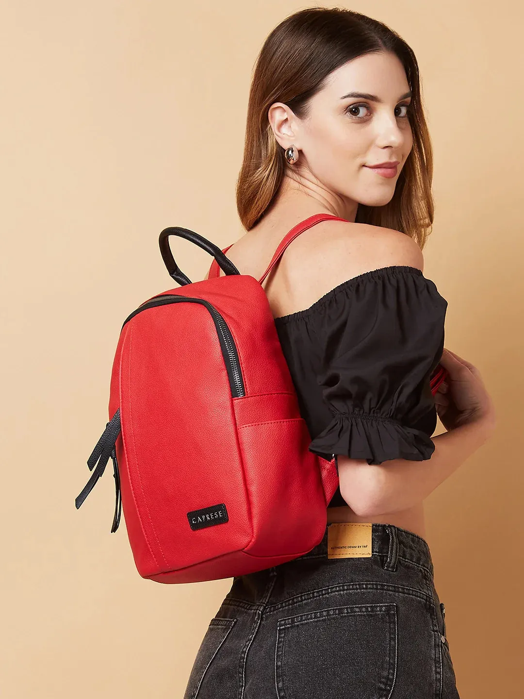 Caprese Tia Medium Red Backpack