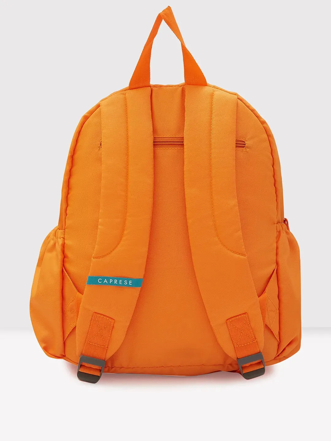 Caprese Xenia Medium Orange Printed Backpack