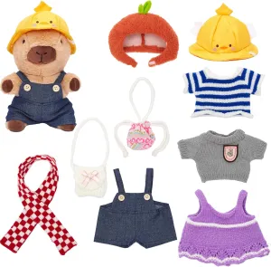 Capybara DIY Plush Doll can be Worn with a hat/Sweater/Bag. Creative and Ever-Changing Capybara Dolls are Stuffed Animal Birthday Gifts for Boys and Girls.