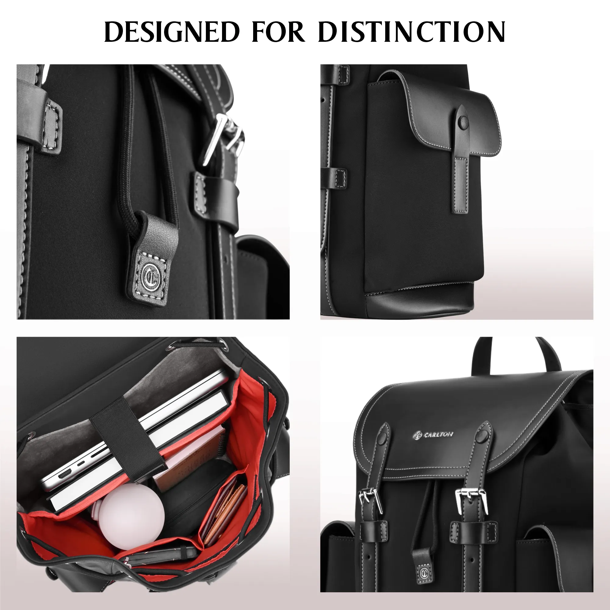 CARLTON SIGNATURE LAPTOP BACKPACK BLACK