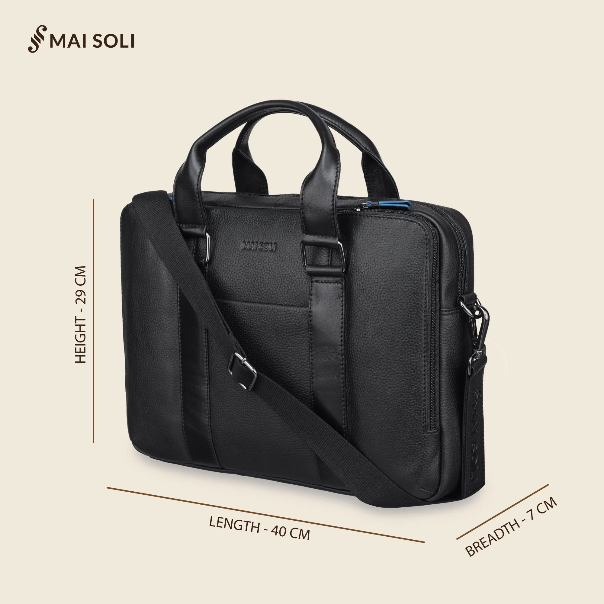 Carter Multi-pocket Laptop Bag - Black
