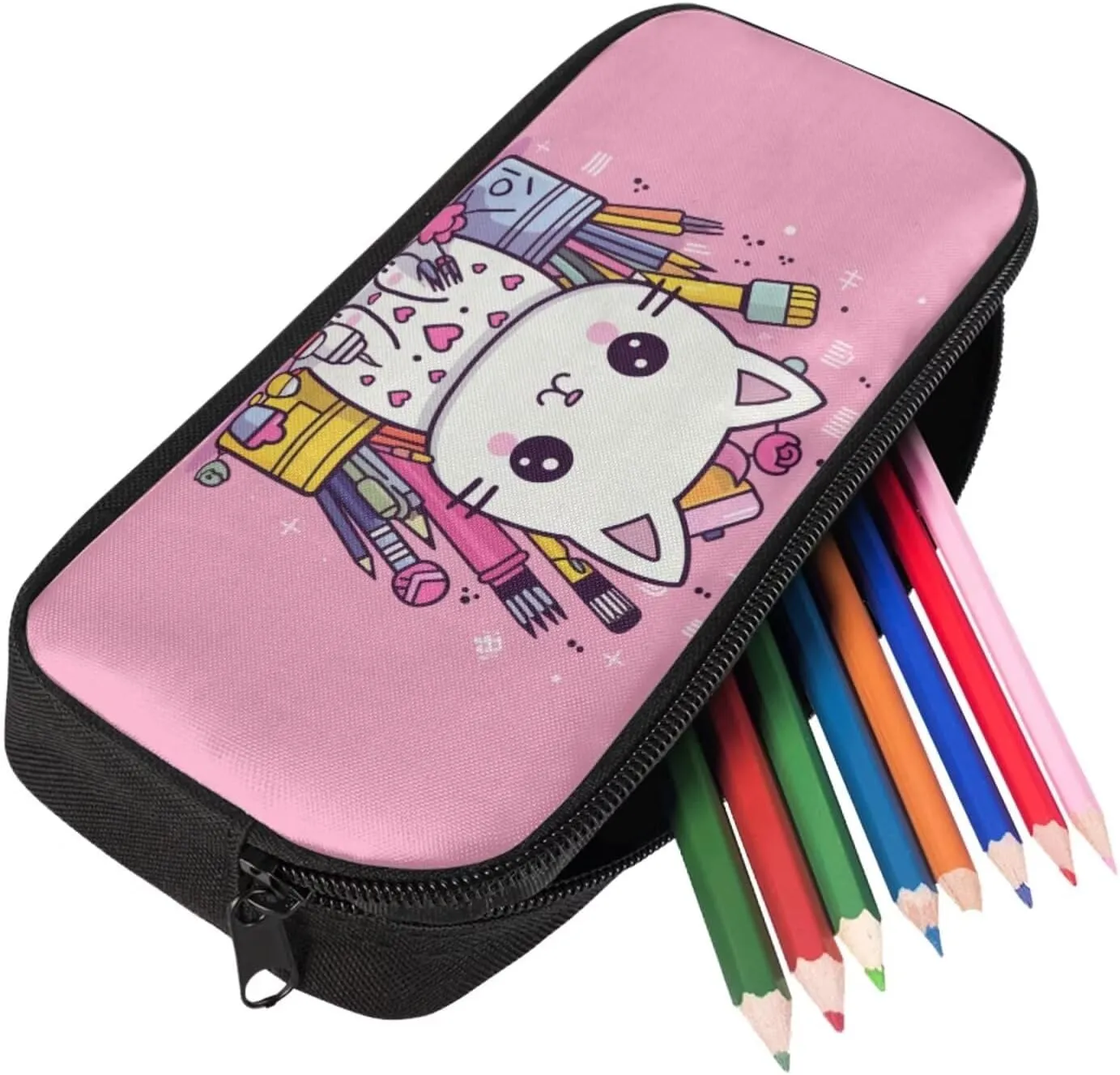 Cartoon Cat Kids' Backpacks & Lunch Boxes Pen Kids Bookbag Travel Backpack for Kids Bento Box Lunch Bag for Kids Pencil Box Storage Water Resistant Kids Travel Backpack