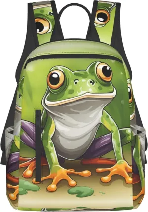Cartoon frog print Fashion Backpacks Hiking Camping Day bags Men Women Traveling Outdoor backpacks