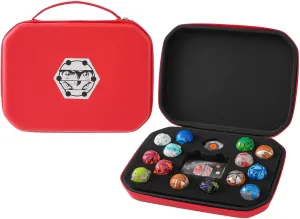 Case Compatible with Bakugan, Toy Organizer Bag for Figures, BakuCores, Armored Alliance, Geogan Rising with Mesh Pocket - Mini Toys Container (Bag Only) - Red