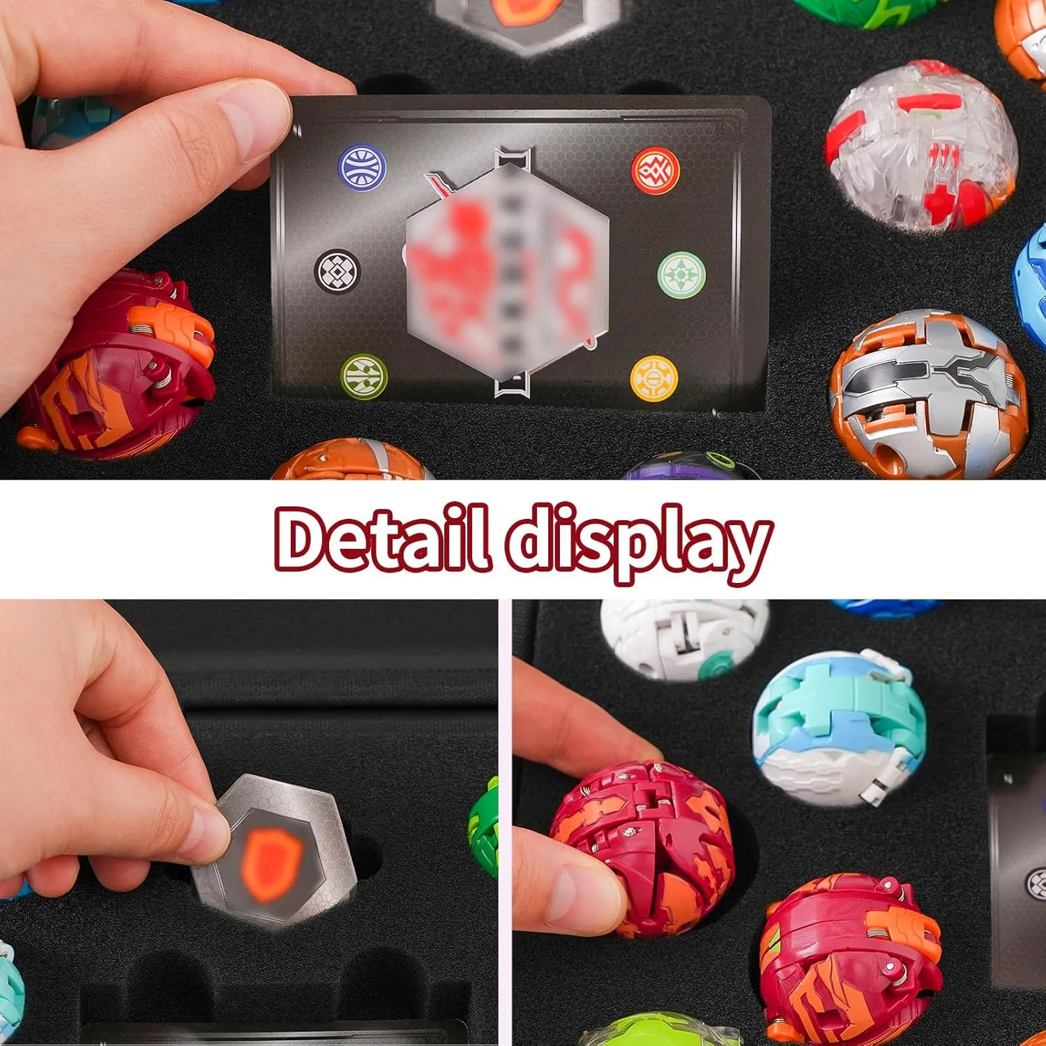 Case Compatible with Bakugan, Toy Organizer Bag for Figures, BakuCores, Armored Alliance, Geogan Rising with Mesh Pocket - Mini Toys Container (Bag Only) - Red