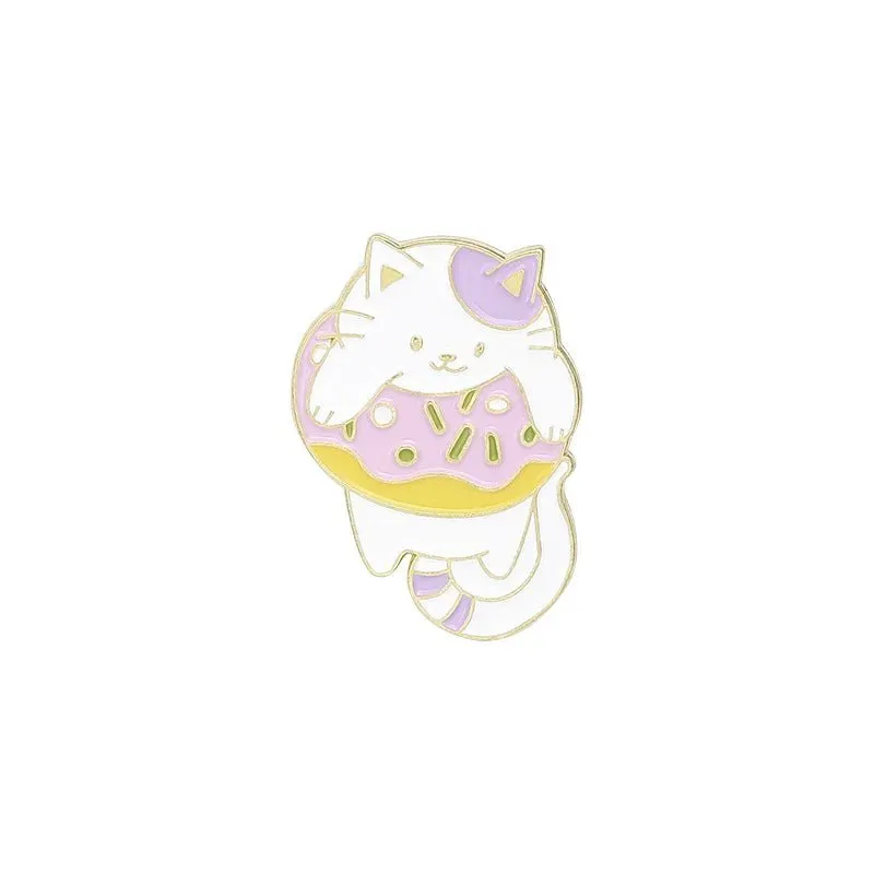 Cat Ice Cream Donut Pins
