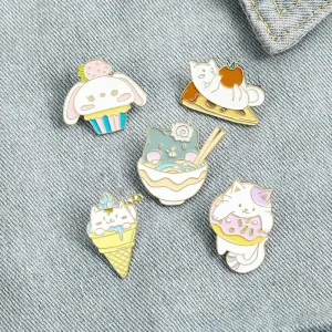 Cat Ice Cream Donut Pins