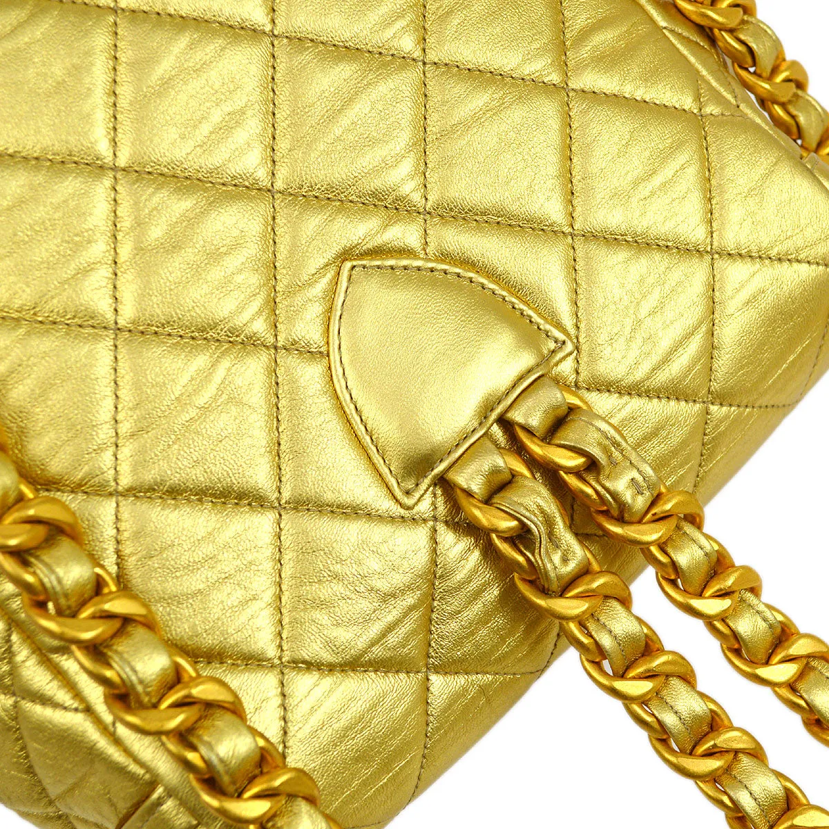 CHANEL 1991-1994 DUMA Backpack Medium Gold Lambskin