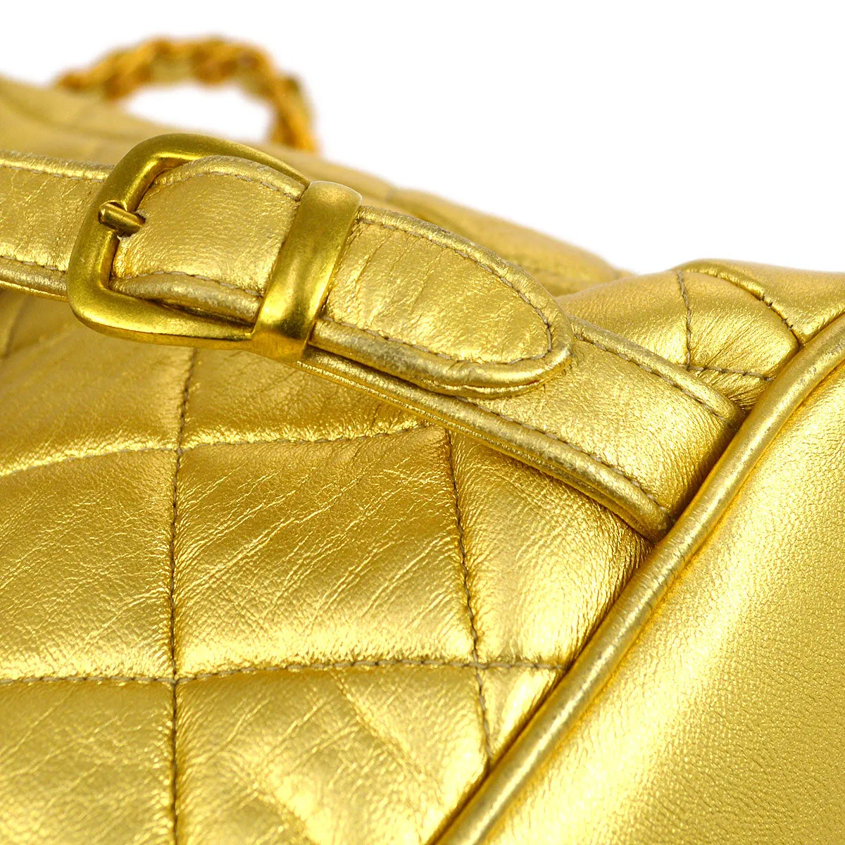 CHANEL 1991-1994 DUMA Backpack Medium Gold Lambskin