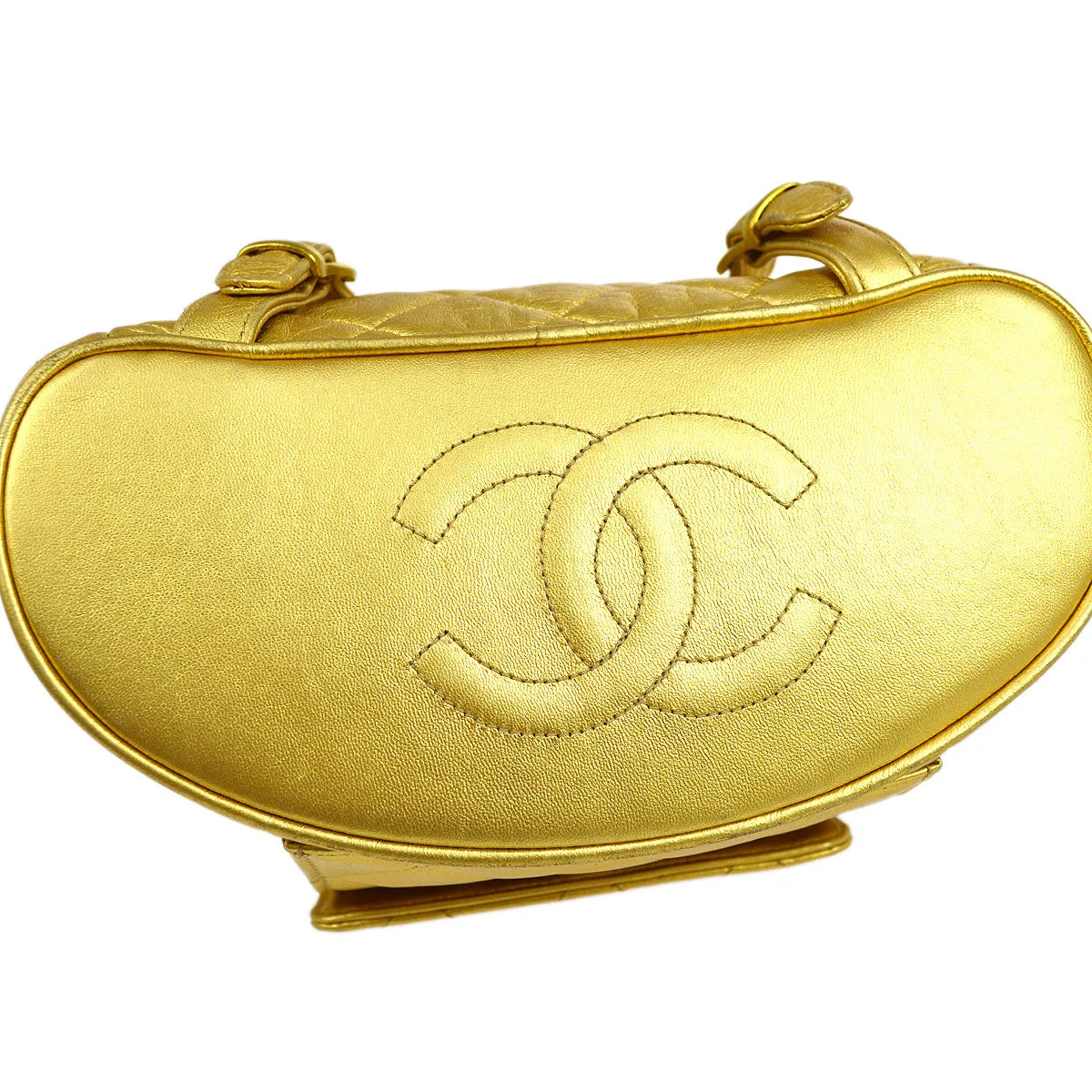 CHANEL 1991-1994 DUMA Backpack Medium Gold Lambskin