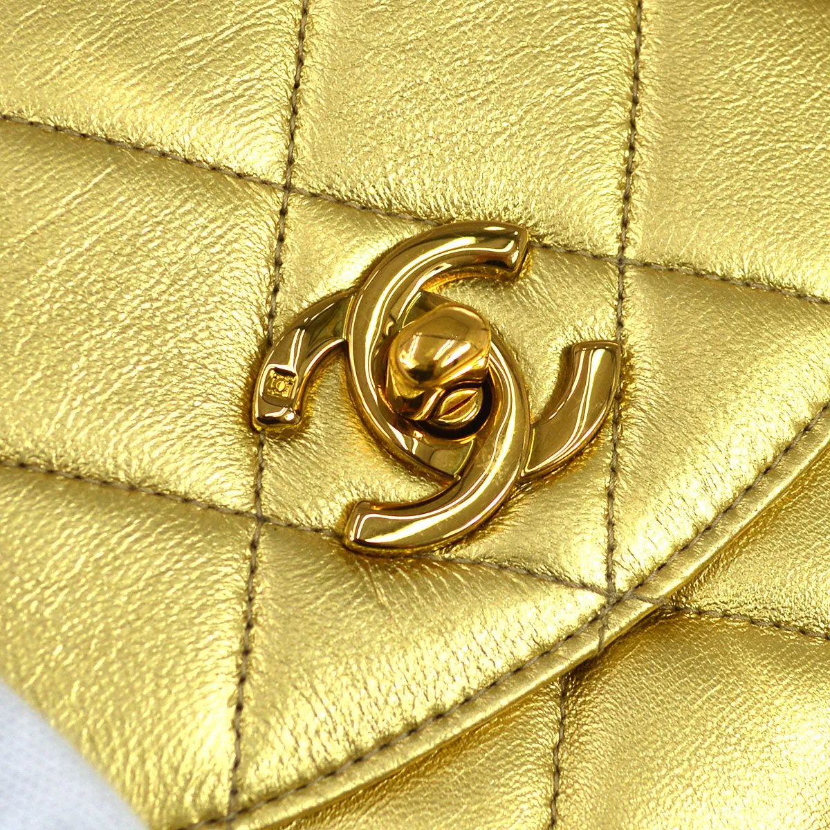 CHANEL 1991-1994 DUMA Backpack Medium Gold Lambskin