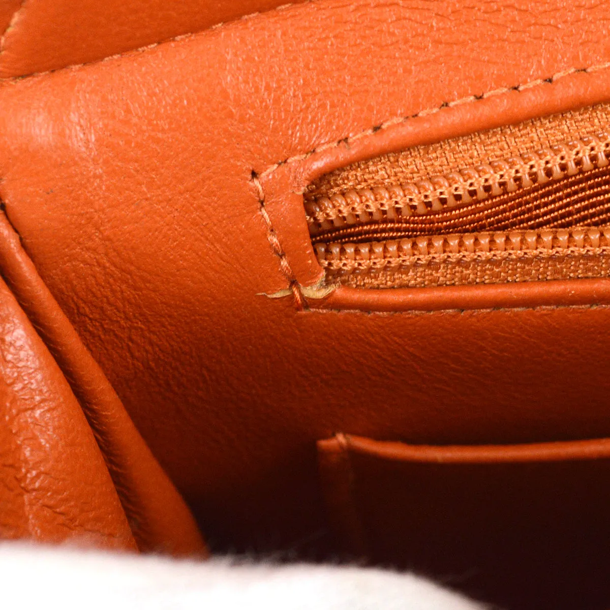 Chanel 1996-1997 Classic Flap Chain Backpack Orange Lambskin