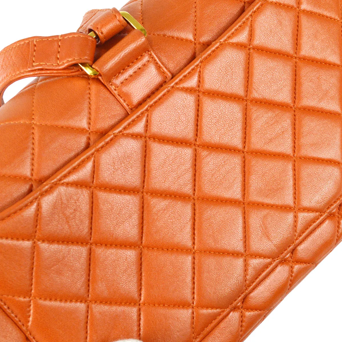 Chanel 1996-1997 Classic Flap Chain Backpack Orange Lambskin