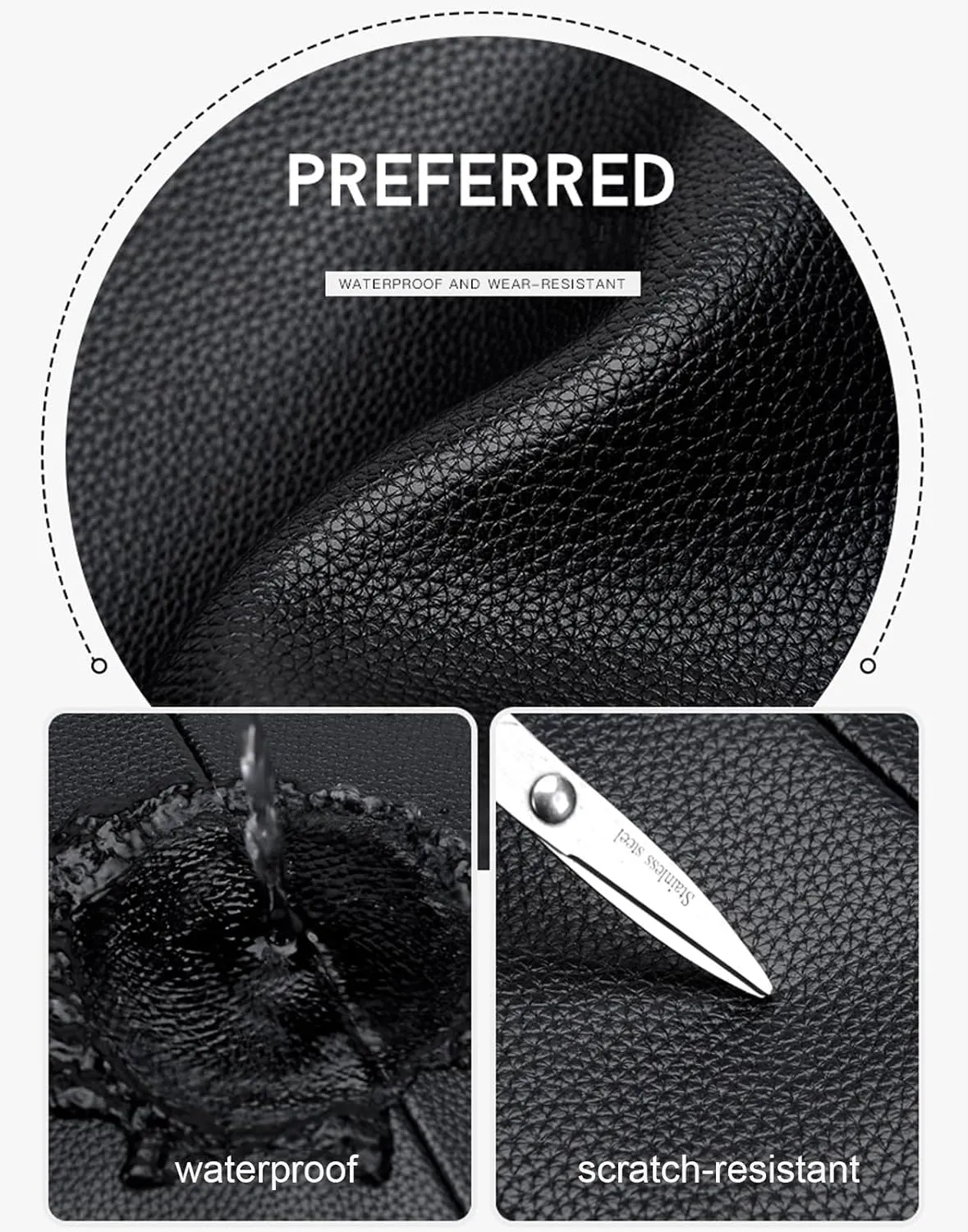 CHAO RAN Laptop Backpack for Men Leather Travel Backpack Carry on Flight Approved-Waterproof Medium Backpack Fit 15.6 Inch Notebook for College Business Office Bag with USB Charging Port (Black10)
