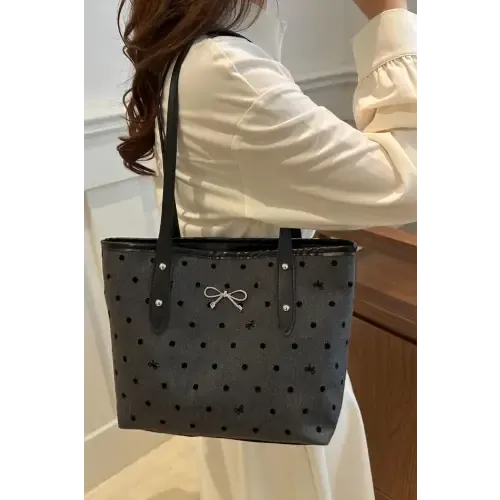 Chic Bow Trim Polyester Tote Bags for Every Occasion