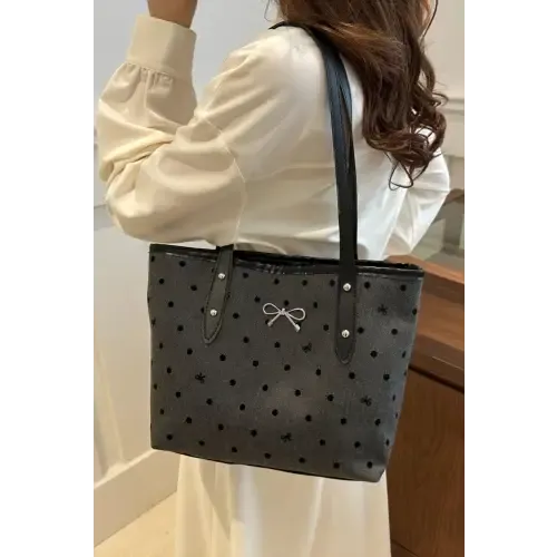 Chic Bow Trim Polyester Tote Bags for Every Occasion