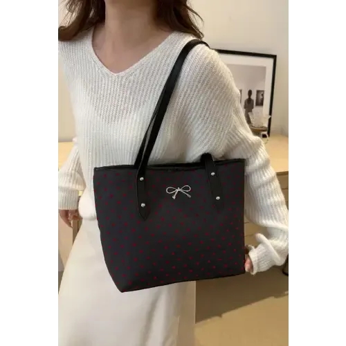 Chic Bow Trim Polyester Tote Bags for Every Occasion