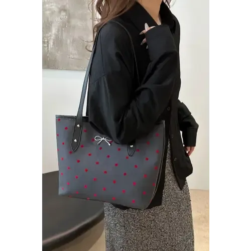 Chic Bow Trim Polyester Tote Bags for Every Occasion