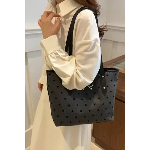 Chic Bow Trim Polyester Tote Bags for Every Occasion