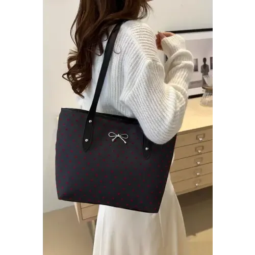 Chic Bow Trim Polyester Tote Bags for Every Occasion
