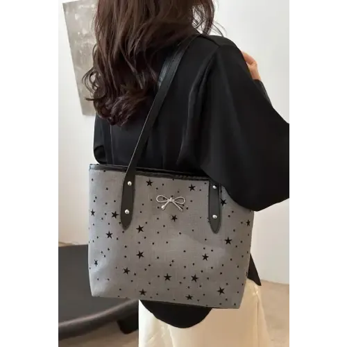 Chic Bow Trim Polyester Tote Bags for Every Occasion