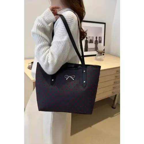 Chic Bow Trim Polyester Tote Bags for Every Occasion