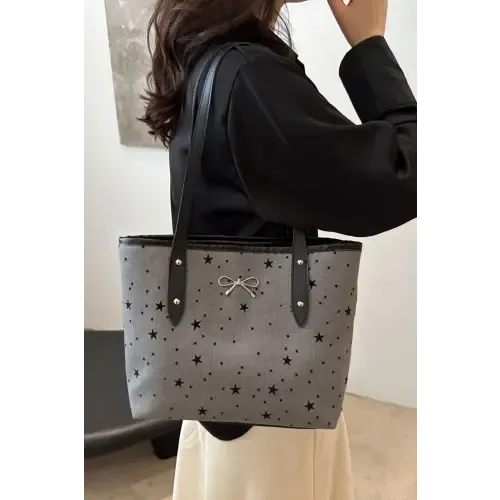 Chic Bow Trim Polyester Tote Bags for Every Occasion
