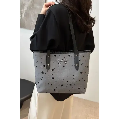 Chic Bow Trim Polyester Tote Bags for Every Occasion