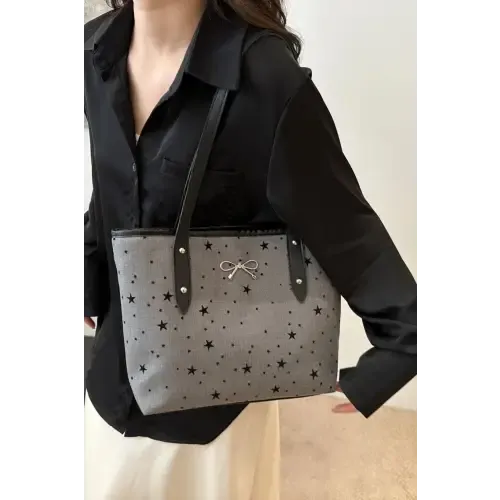 Chic Bow Trim Polyester Tote Bags for Every Occasion