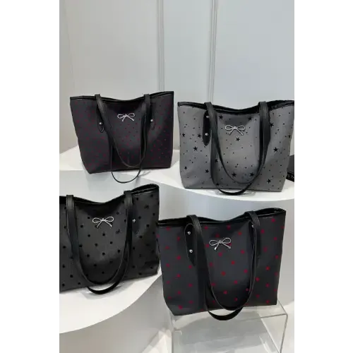 Chic Bow Trim Polyester Tote Bags for Every Occasion
