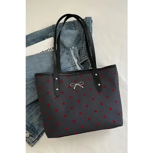 Chic Bow Trim Polyester Tote Bags for Every Occasion