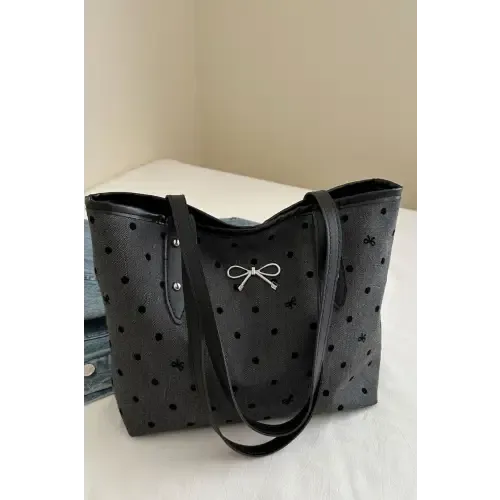 Chic Bow Trim Polyester Tote Bags for Every Occasion