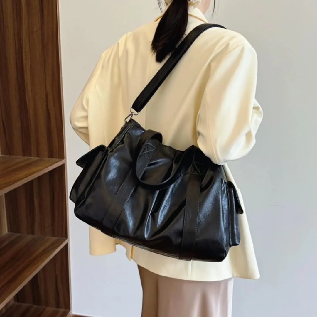 Chic Commuter Briefcases for Women, Large Capacity Casual Tote with Detachable, Adjustable Strap & Waterproof Fabric