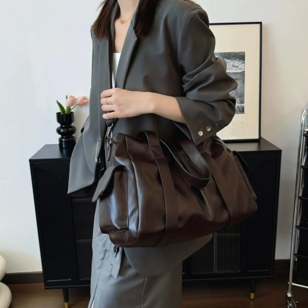 Chic Commuter Briefcases for Women, Large Capacity Casual Tote with Detachable, Adjustable Strap & Waterproof Fabric