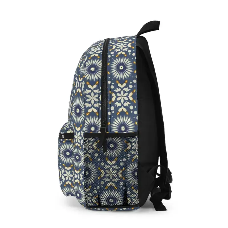 Chic Floral Geometric Print Backpack Spun Polyester